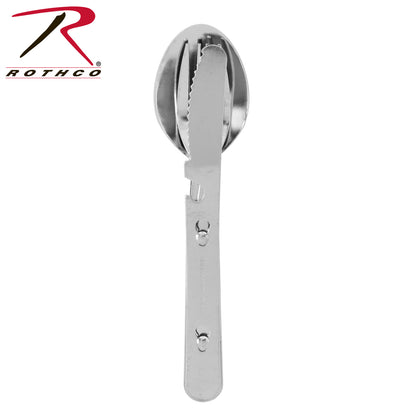Rothco Chow Kit - 3-Piece Outdoor Utensil Set with Stainless Steel Knife, Fork, and Spoon