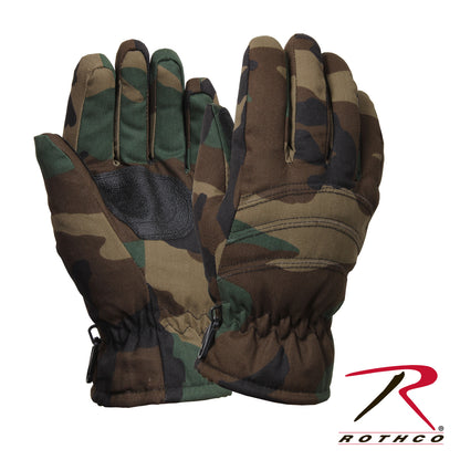 Rothco Insulated Hunting Gloves Woodland Camo Size M - Durable Cold Weather Hand Protection