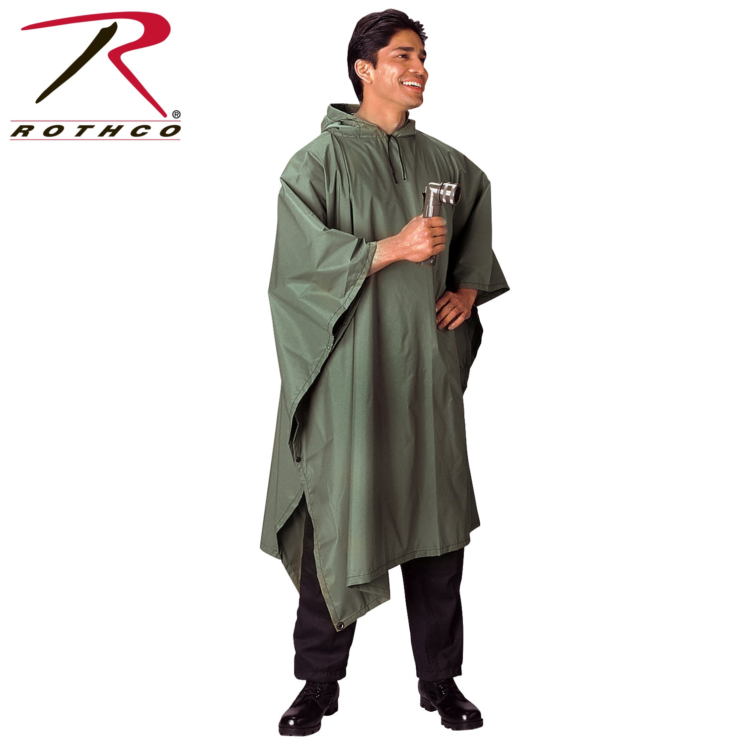 Rothco G.I. Type Rip-Stop Poncho Olive Drab - Durable Waterproof Military-Style Rain Protection