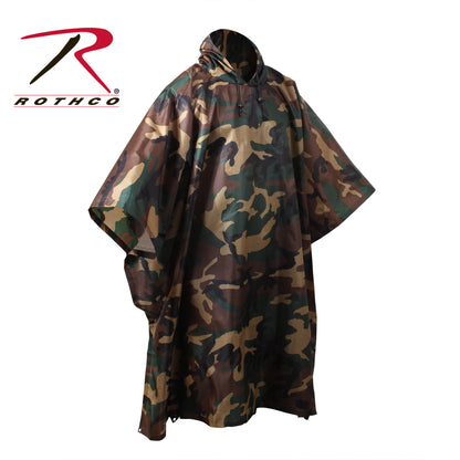 Rothco G.I. Type Rip-Stop Poncho in Woodland Camo