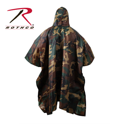 Rothco G.I. Type Rip-Stop Poncho in Woodland Camo