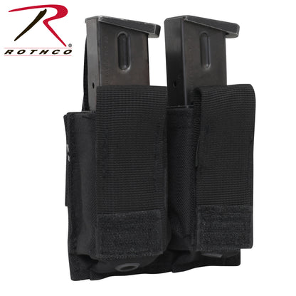Rothco MOLLE Double Pistol Mag Pouch Black - Secure and Versatile Magazine Storage