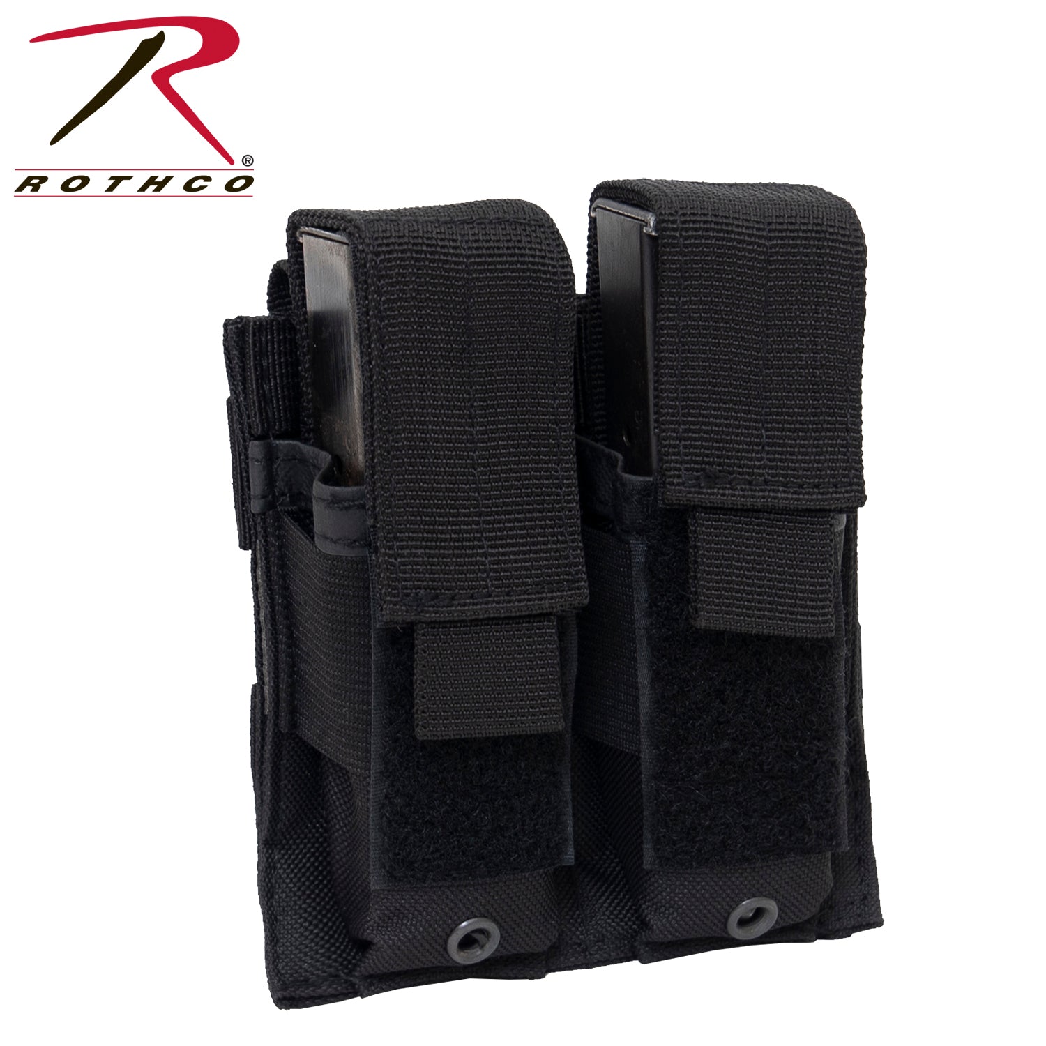 Rothco MOLLE Double Pistol Mag Pouch Black - Secure and Versatile Magazine Storage