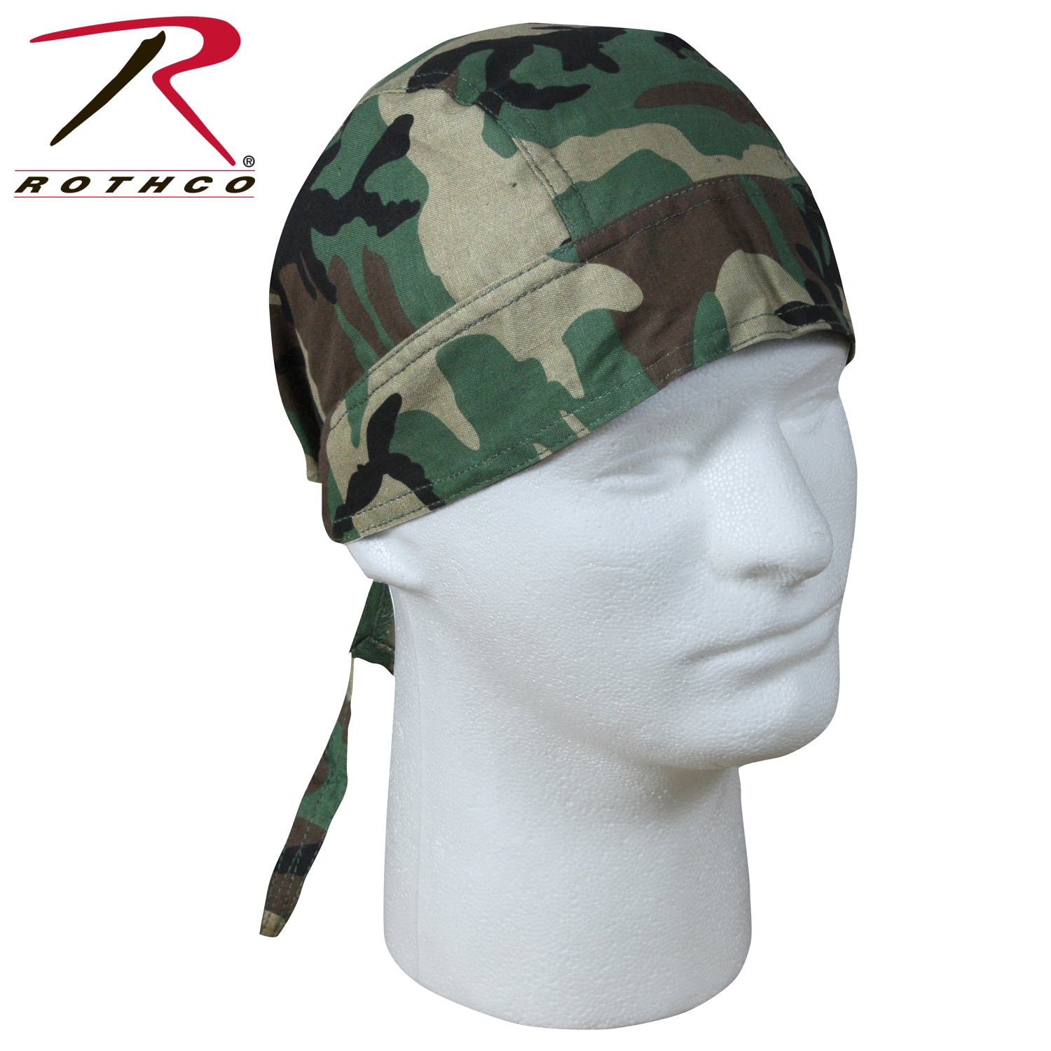 Rothco Camo Headwrap in Woodland Camo – Versatile Military-Style Headwear for Outdoor Activities
