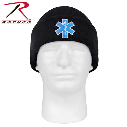 Rothco Star of Life EMT Watch Cap - Lightweight Acrylic Cold Weather Headwear for EMS Personnel
