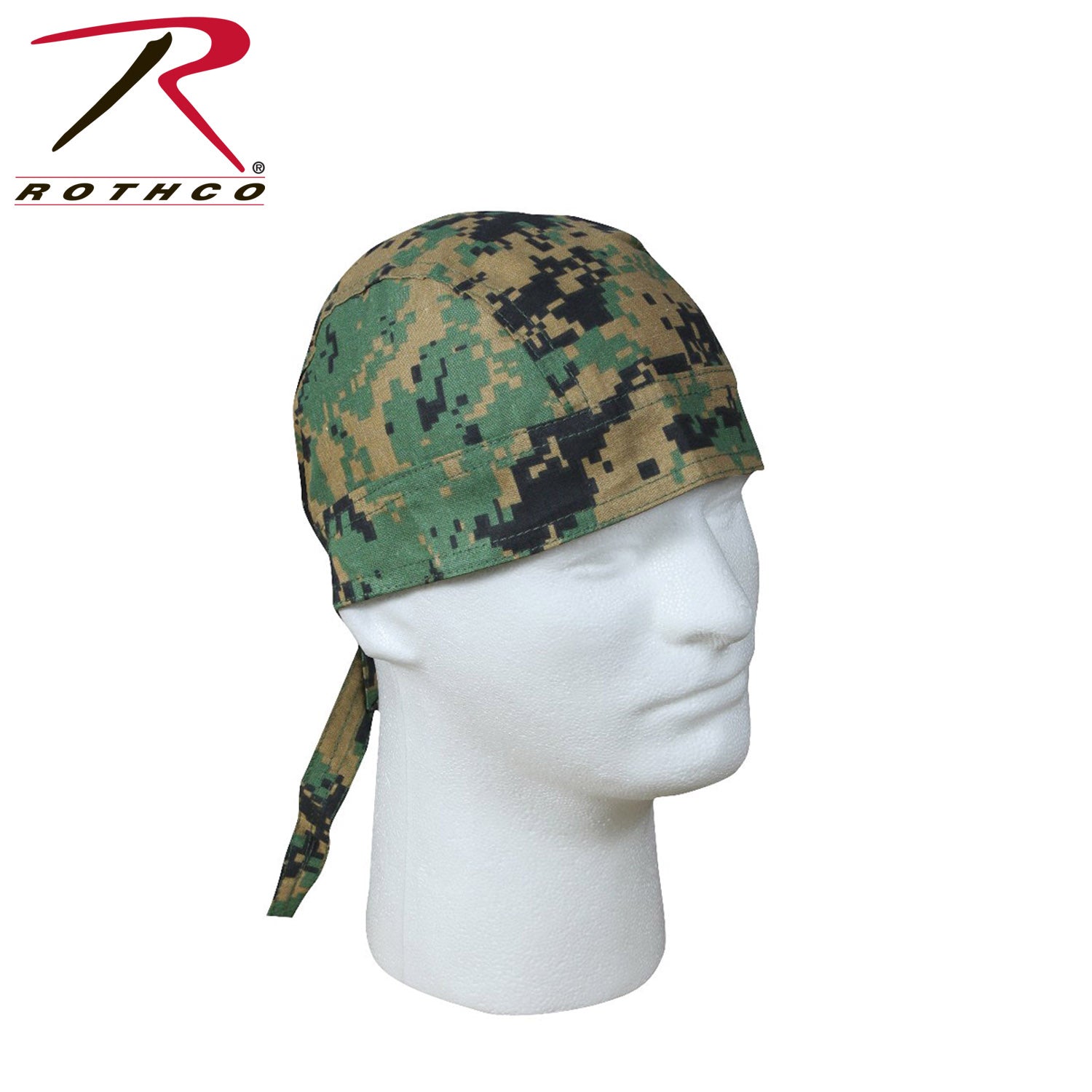 Rothco Digital Camo Headwrap Woodland Digital Camo – Versatile All-Day Protective Headgear