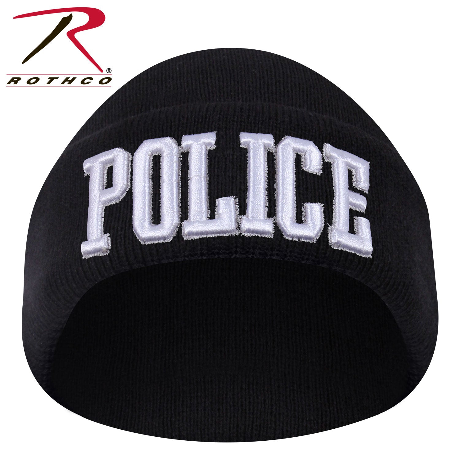 Rothco Deluxe Public Safety Embroidered Watch Cap Black / White with Police Emblem