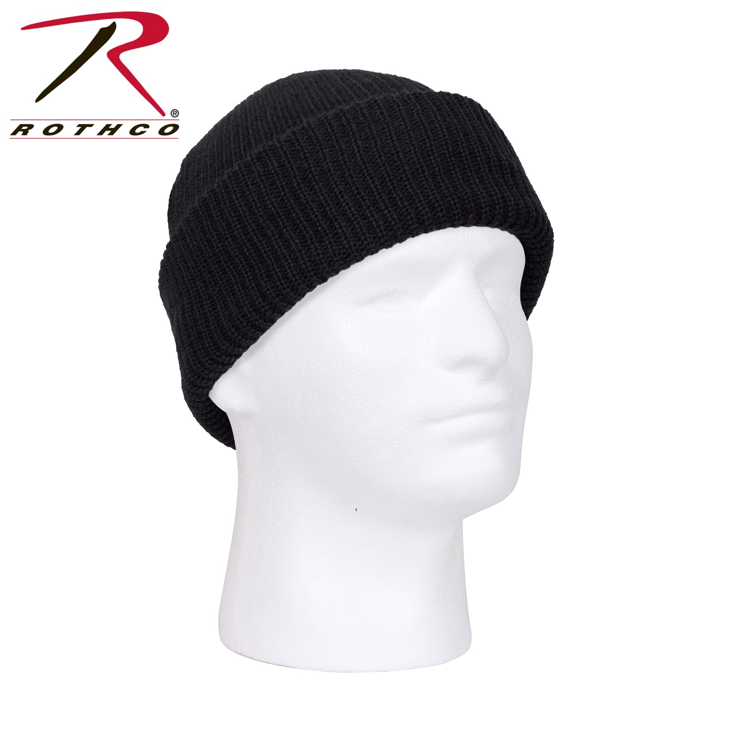 Rothco Acrylic Watch Cap Black - Warm Double-Layer Winter Beanie
