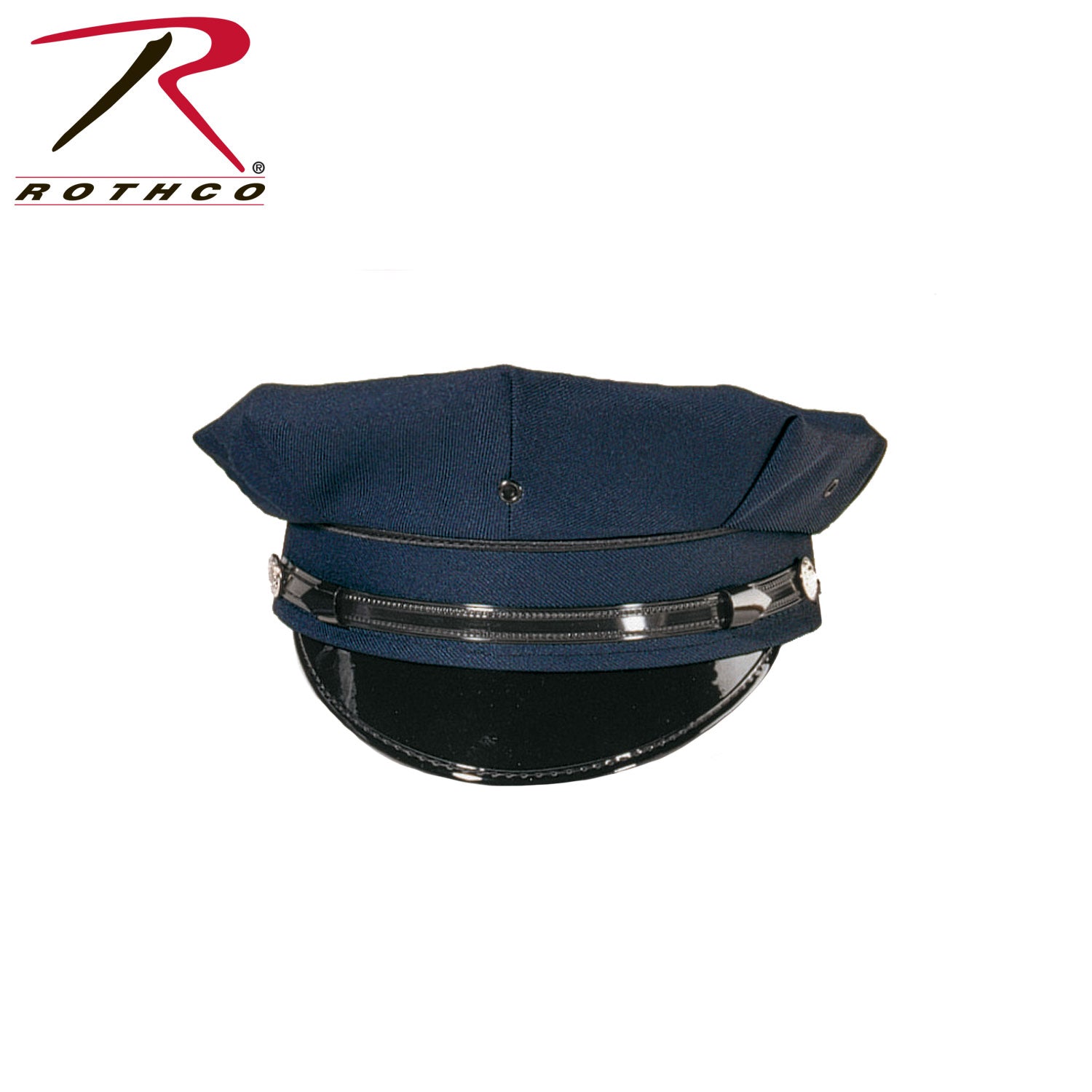Rothco 8 Point Police / Security Cap with Aluminum Badge Button and Patent Leather Visor