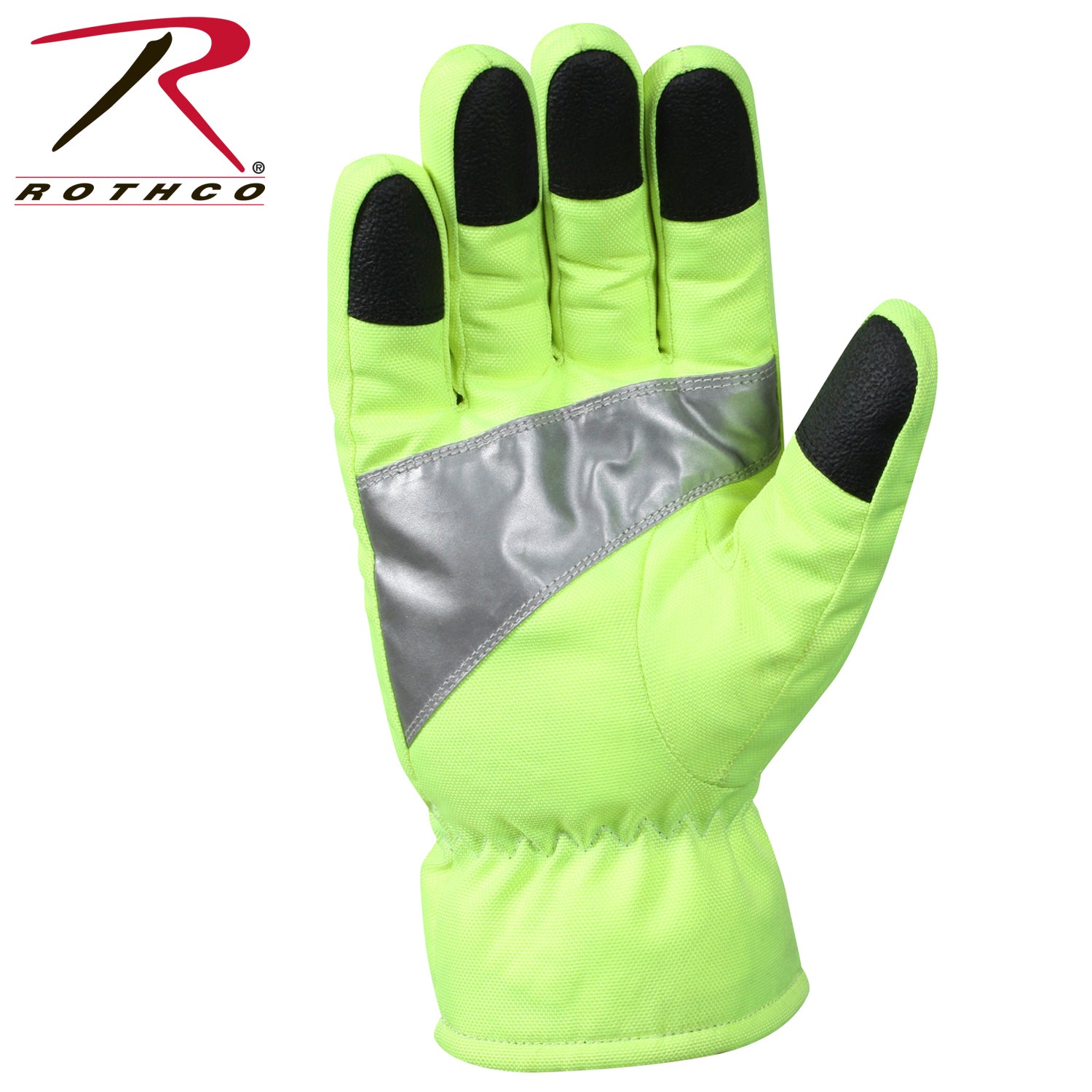 Rothco Safety Green Gloves with Reflective Tape - Size Large