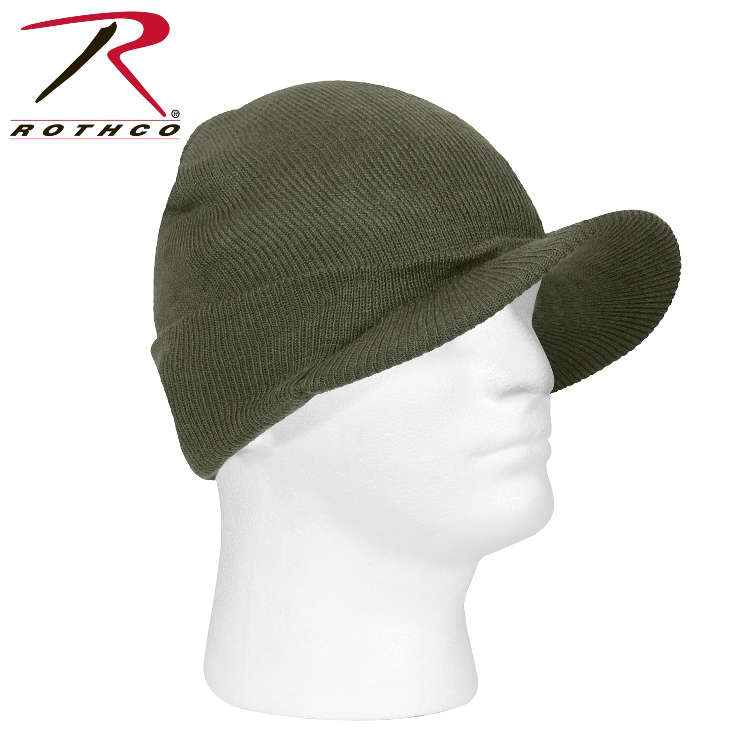 Rothco WWII M1941 Acrylic Knit Watch Cap with Brim - Olive Drab