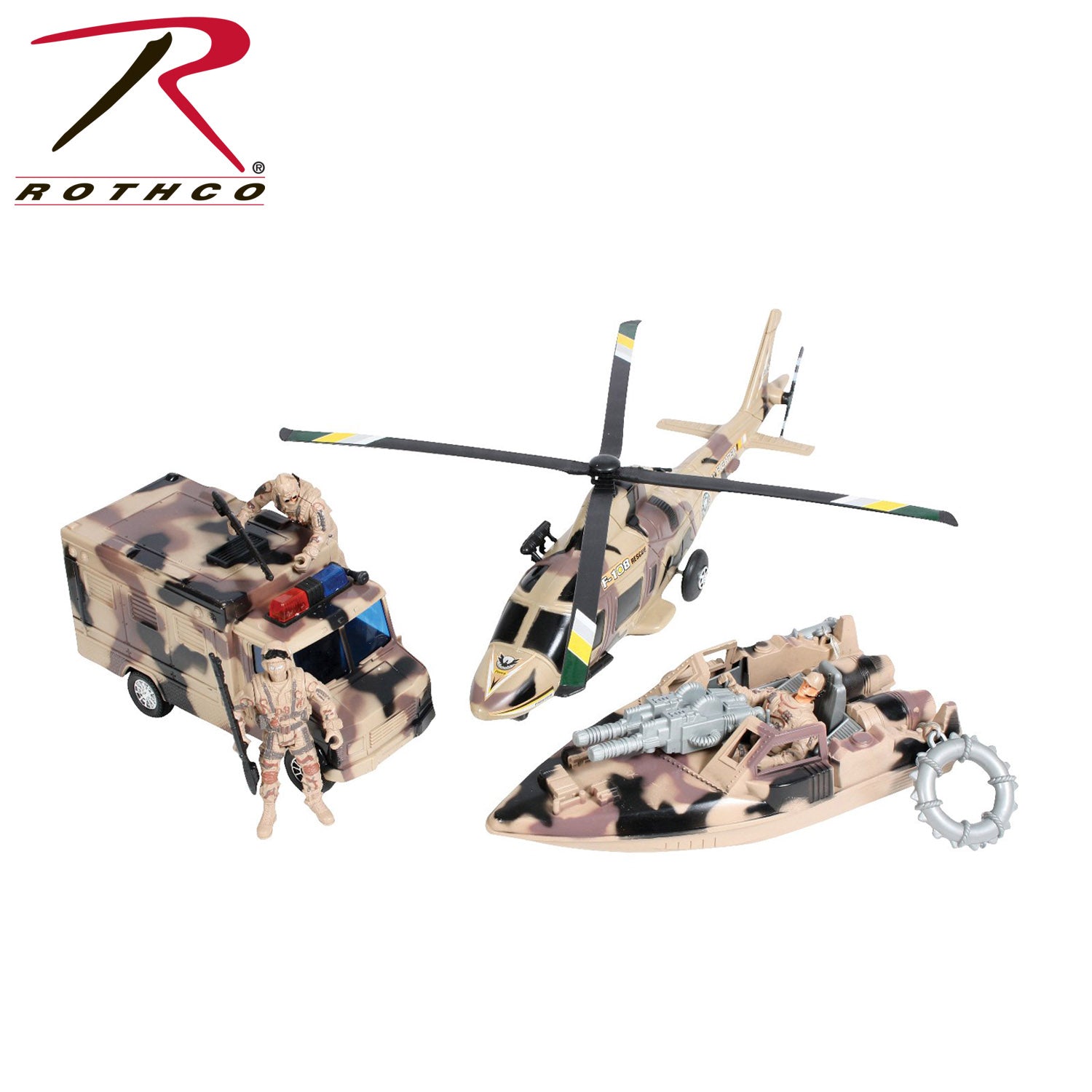 Rothco Super Warrior Vehicle Play Set - 10-Piece Action Toy Collection for Kids