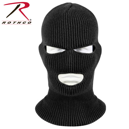 Rothco 3 Hole Acrylic Knit Face Mask in Black – Cold Weather Full Face Cover