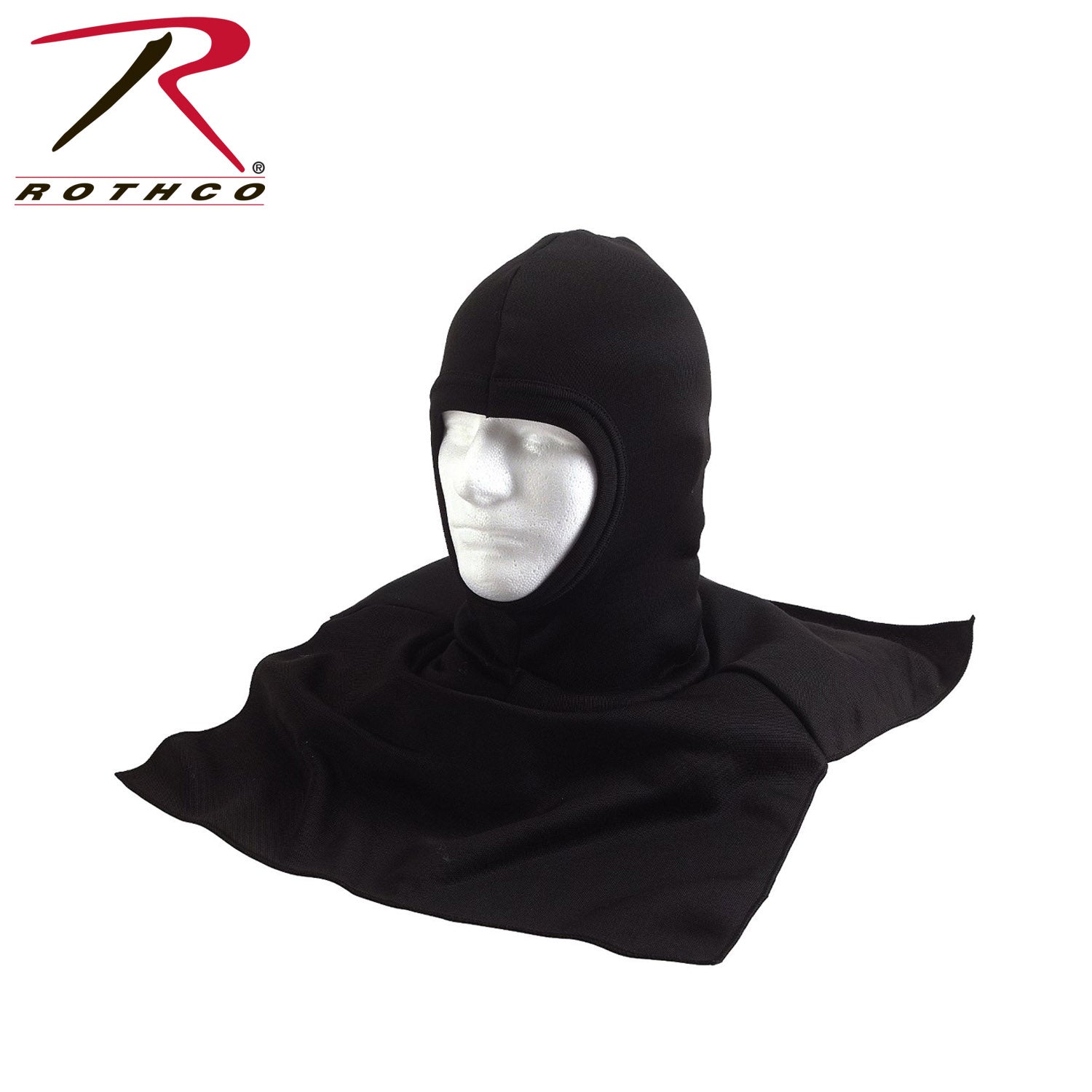 Rothco Black Polyester Balaclava with Dickie – Adjustable Eye Opening for Extra Warmth