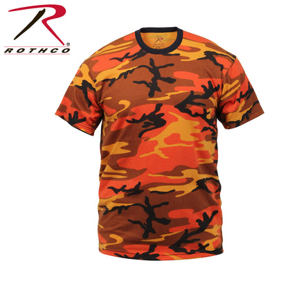 Rothco Camo T-Shirt Savage Orange Camo Size M - Durable Military-Inspired Camouflage Tee