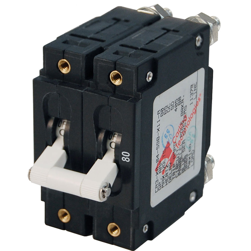 Blue Sea Systems 7256 C-Series Double Pole 80A Circuit Breaker for Marine and RV Applications