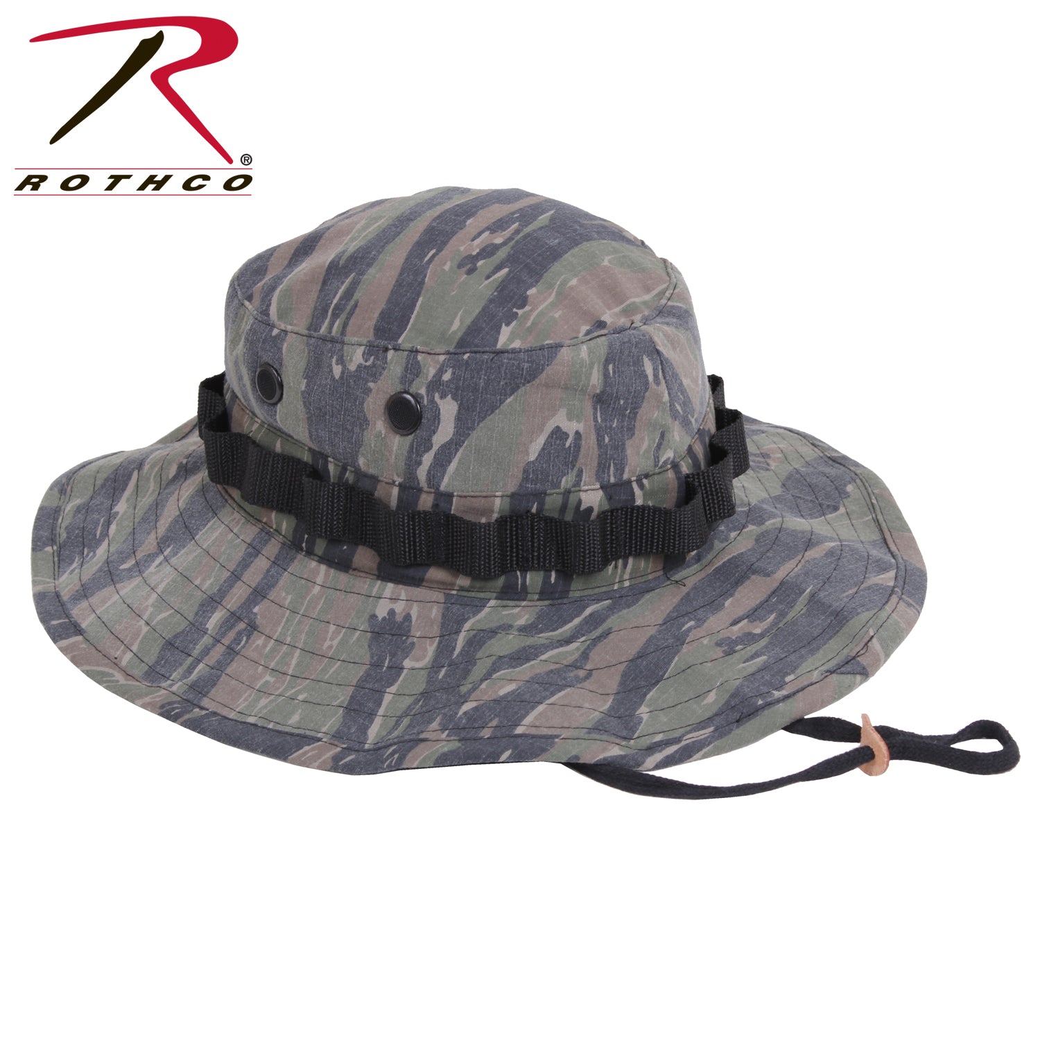 Rothco Vintage Vietnam Style Boonie Hat Tiger Stripe Camo - Adjustable Military Bucket Hat