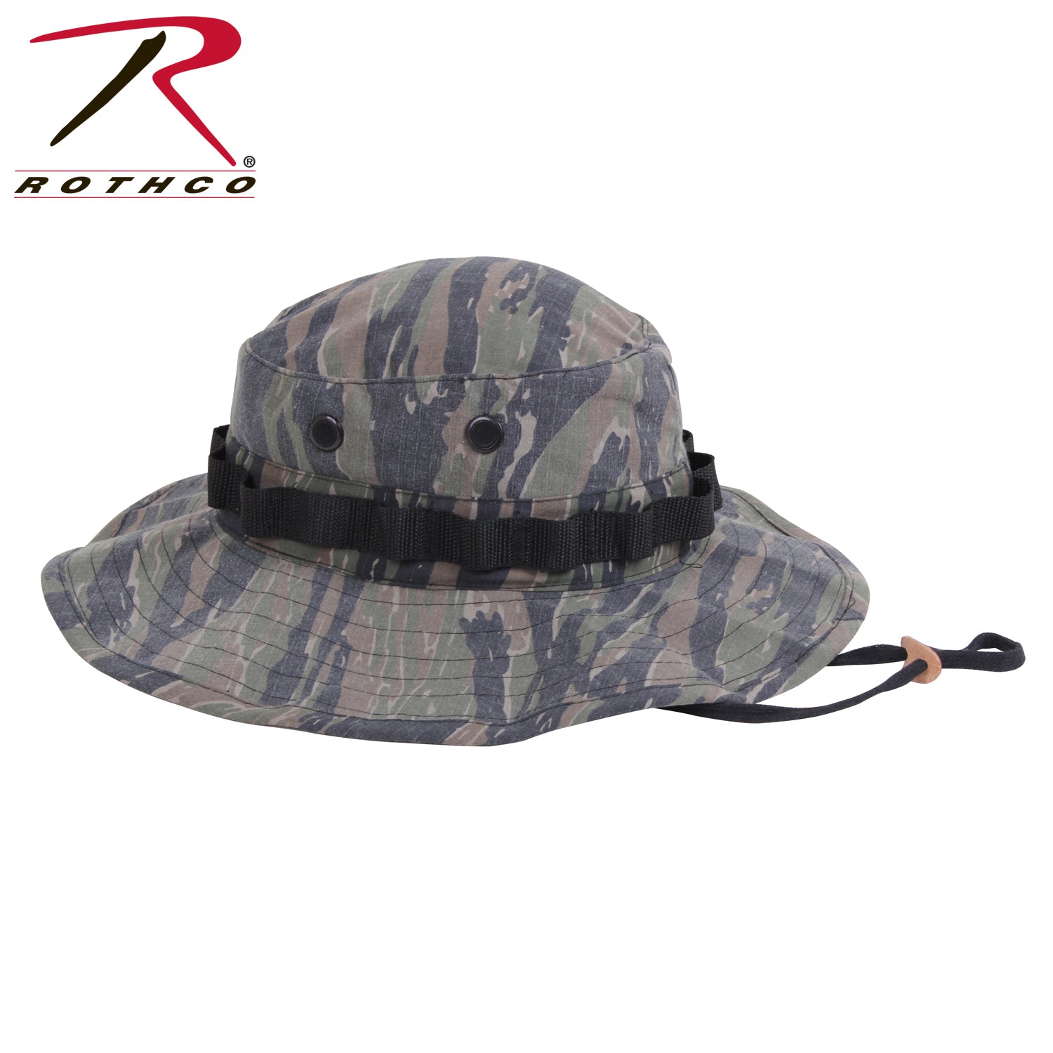 Rothco Vintage Vietnam Style Boonie Hat Tiger Stripe Camo - Adjustable Military Bucket Hat