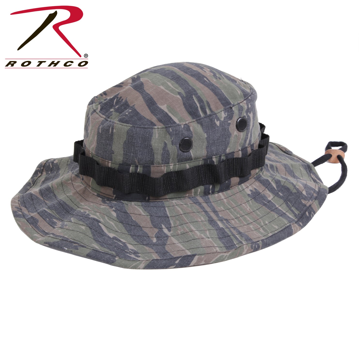 Rothco Vintage Vietnam Style Boonie Hat Tiger Stripe Camo - Adjustable Military Bucket Hat