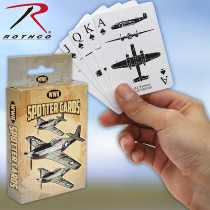 Rothco WWII Spotter Playing Cards CE Part 577 – Educational & Traditional Card Deck with Aircraft Illustrations