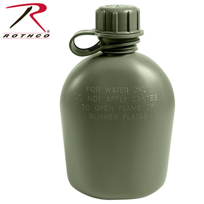 Rothco Genuine G.I. 1 Quart Plastic Canteen in Olive Drab - Durable BPA-Free Hydration Solution