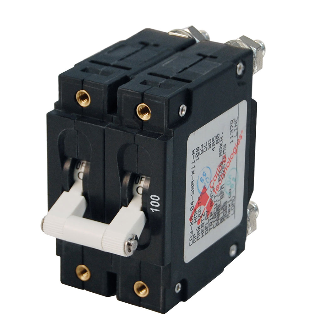 Blue Sea Systems C-Series Double Pole Circuit Breaker 100A, White - Part 7258