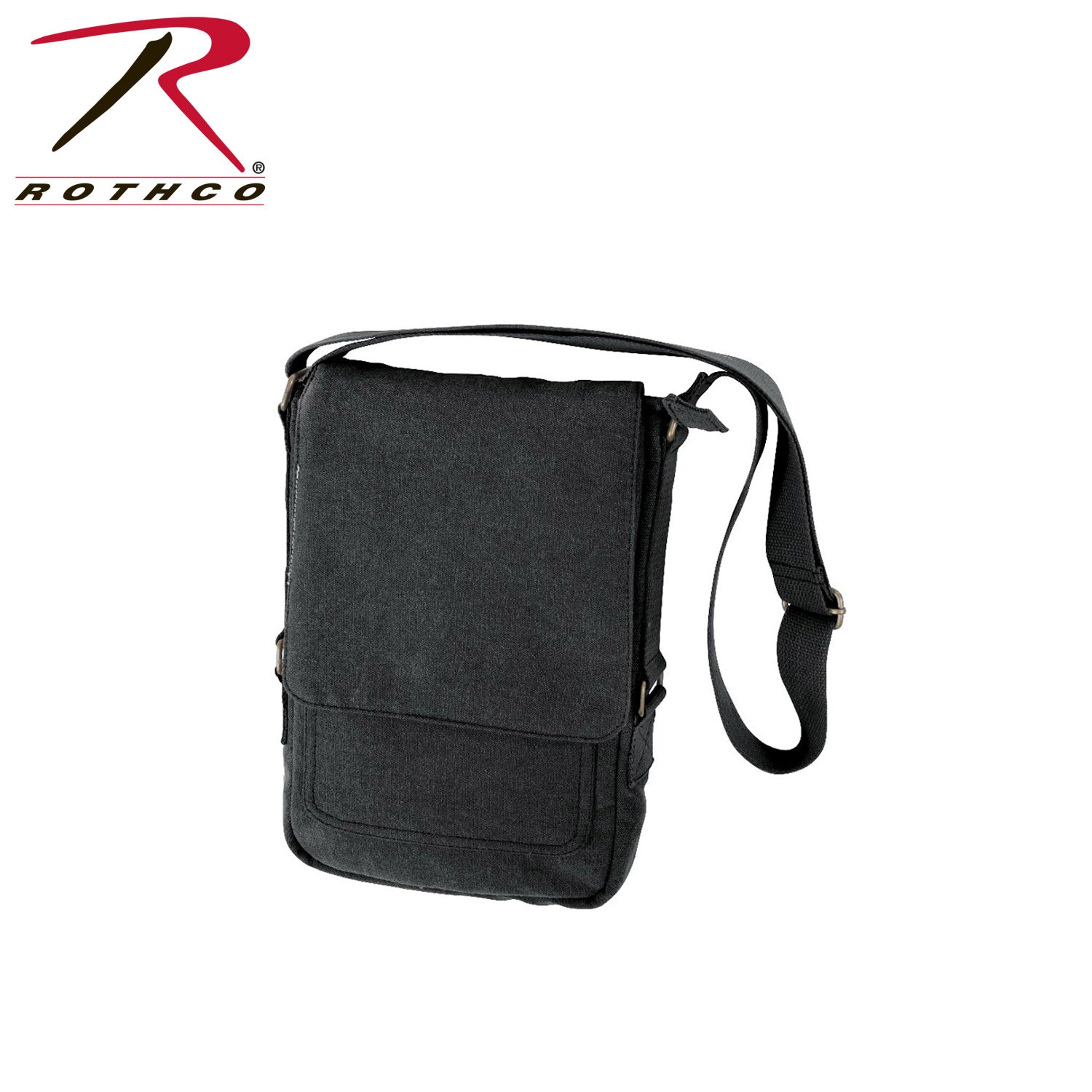 Rothco Vintage Canvas Tech Bag Black – Durable 15-Inch Capacity Laptop & Gadget Carrier