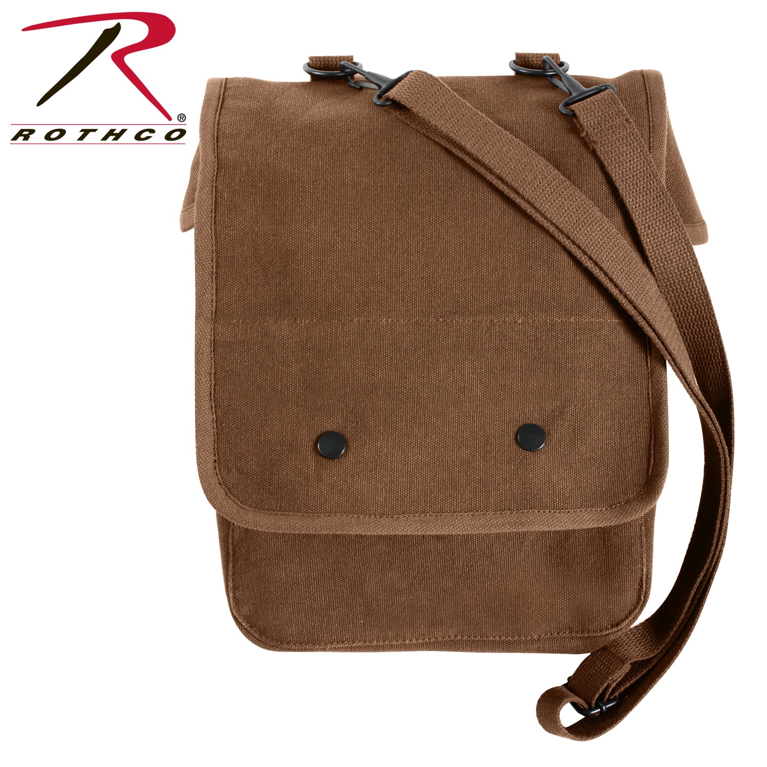 Rothco Canvas Map Case Shoulder Bag Earth Brown - Durable Outdoor Travel Bag with Adjustable Strap