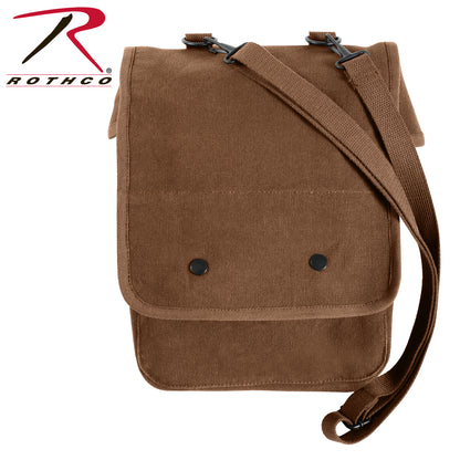 Rothco Canvas Map Case Shoulder Bag Earth Brown - Durable Outdoor Travel Bag with Adjustable Strap