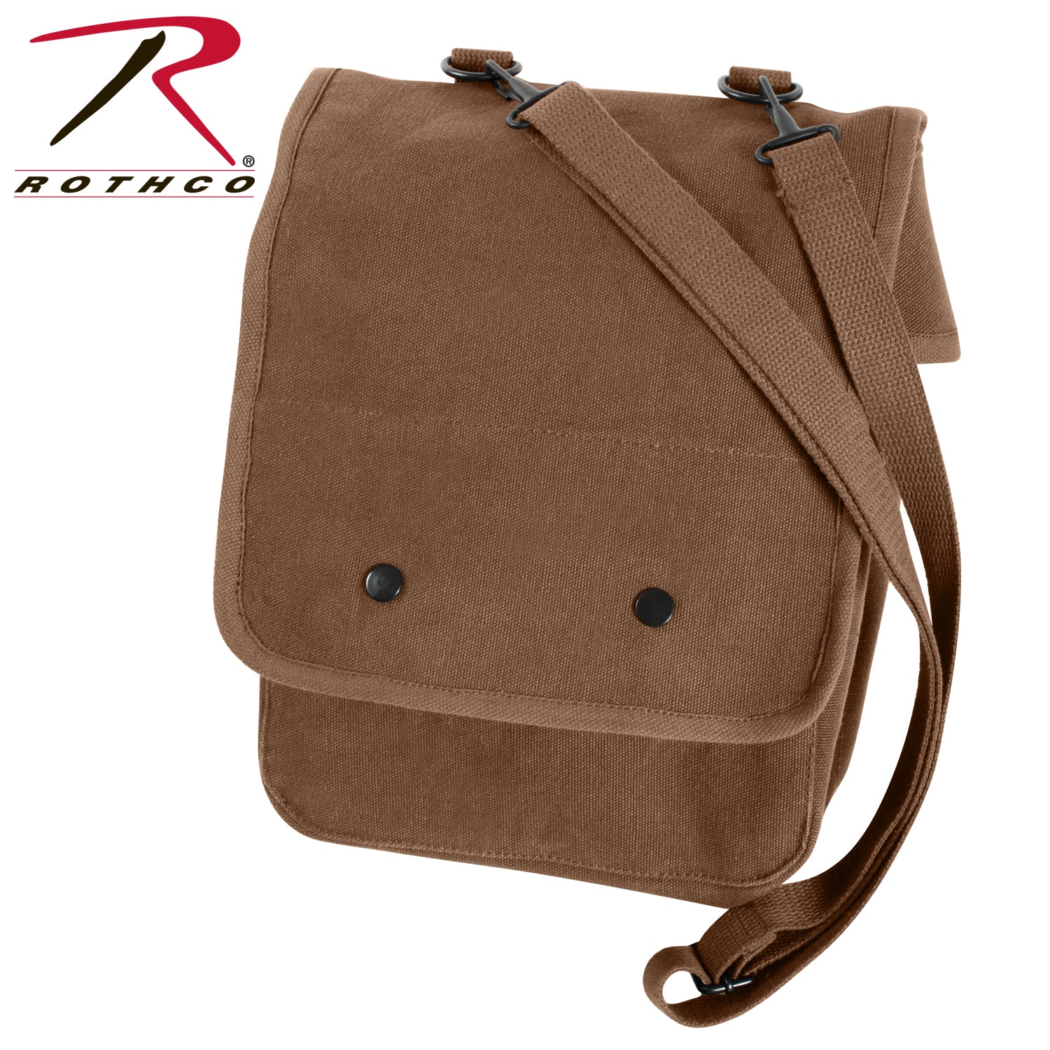 Rothco Canvas Map Case Shoulder Bag Earth Brown - Durable Outdoor Travel Bag with Adjustable Strap