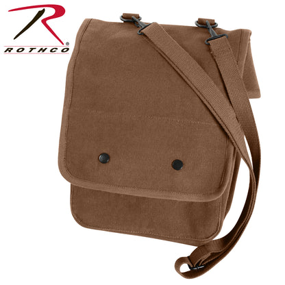 Rothco Canvas Map Case Shoulder Bag Earth Brown - Durable Outdoor Travel Bag with Adjustable Strap