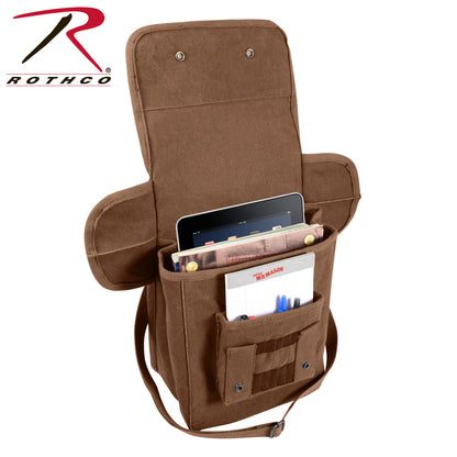 Rothco Canvas Map Case Shoulder Bag Earth Brown - Durable Outdoor Travel Bag with Adjustable Strap