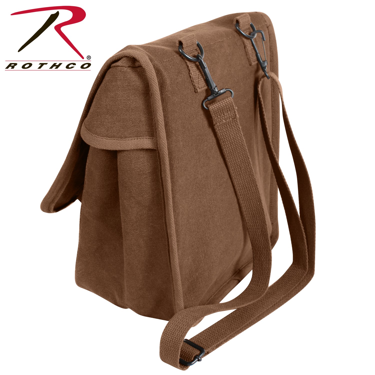 Rothco Canvas Map Case Shoulder Bag Earth Brown - Durable Outdoor Travel Bag with Adjustable Strap