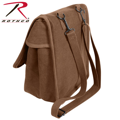 Rothco Canvas Map Case Shoulder Bag Earth Brown - Durable Outdoor Travel Bag with Adjustable Strap