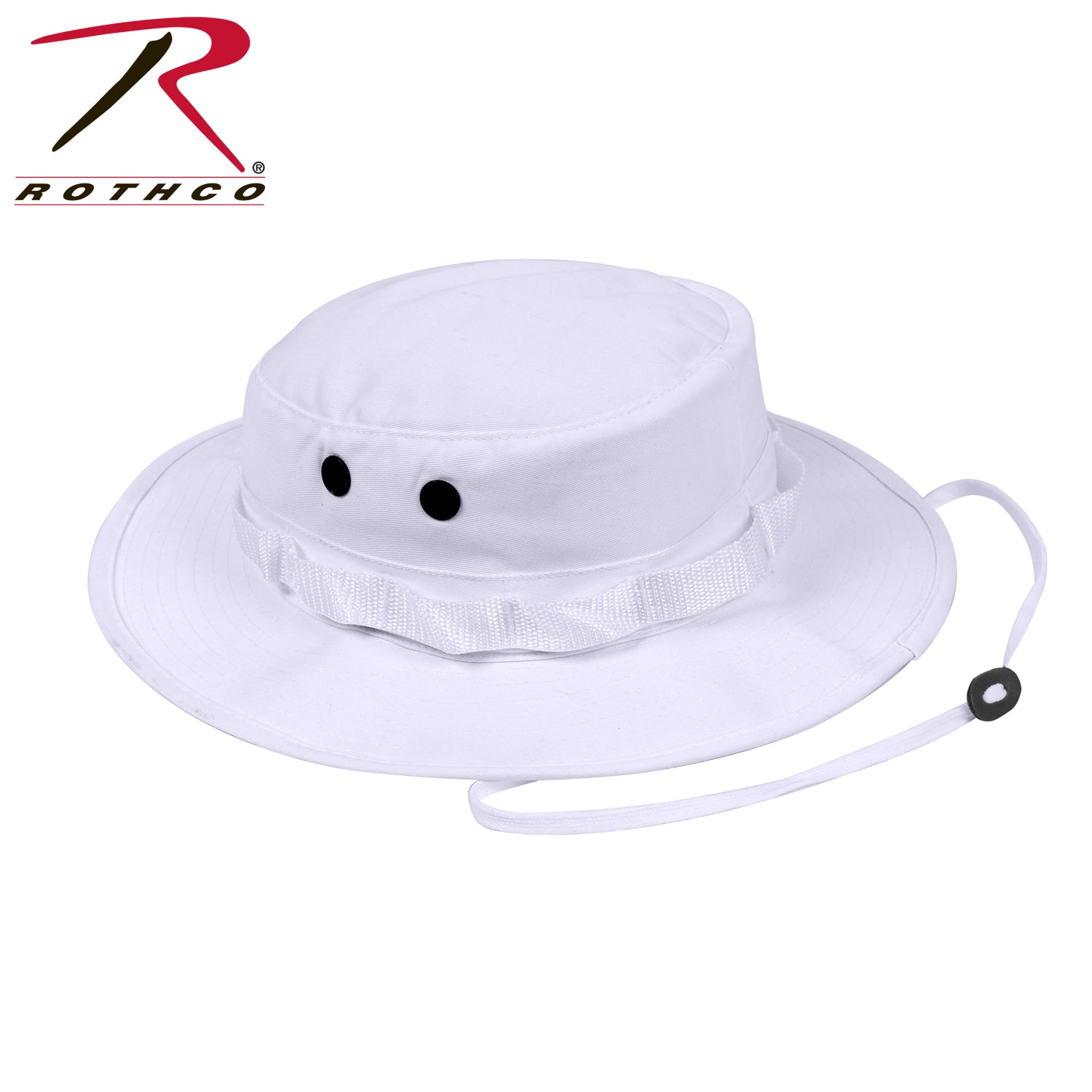 Rothco White Boonie Hat with Wide Brim and Tactical Features - Part Number 5832-WT-H7