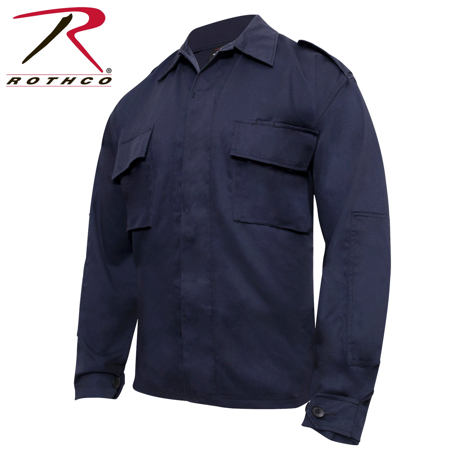 Rothco Tactical 2 Pocket BDU Shirt Navy Blue Size M – Durable Military-Style Long Sleeve Workwear