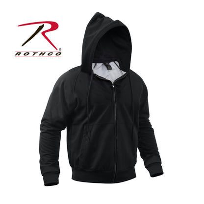 Rothco Thermal Lined Full-Zip Hoodie Black Size M - Rugged Warmth & Utility