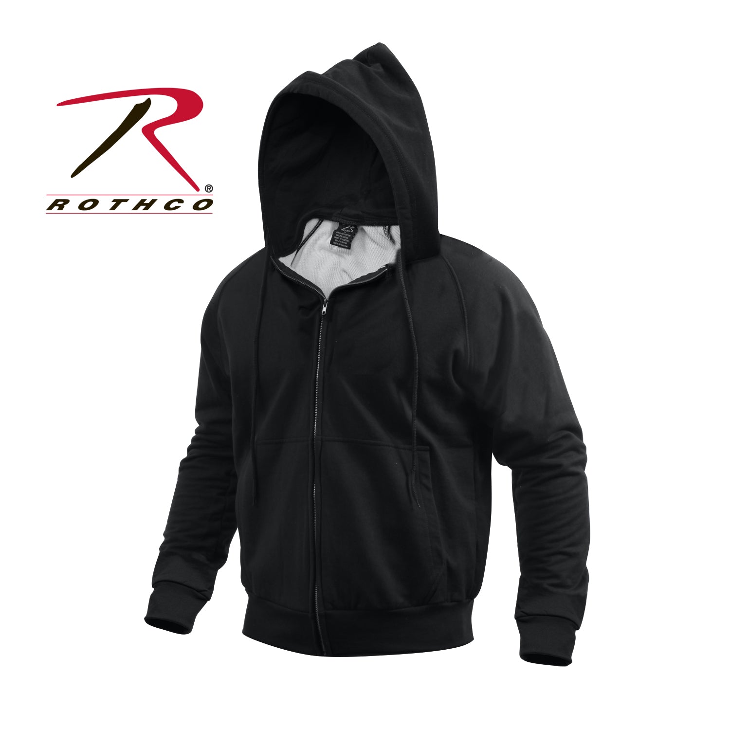 Rothco Thermal Lined Full-Zip Hoodie Black Size Large
