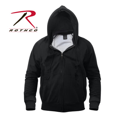 Rothco Thermal Lined Full-Zip Hoodie 2XL in Black – Rugged Cold-Weather Comfort