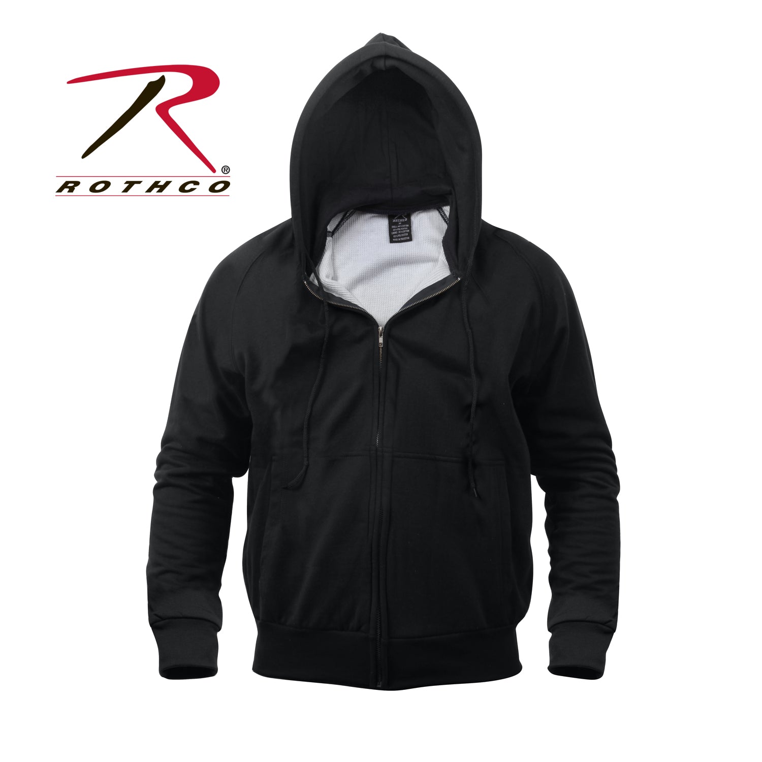 Rothco Thermal Lined Full-Zip Hoodie Black 3XL – Rugged All-Season Warmth and Comfort