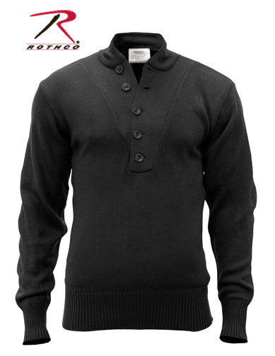 Rothco G.I. Style 5-Button Sweater in Black, Size Large
