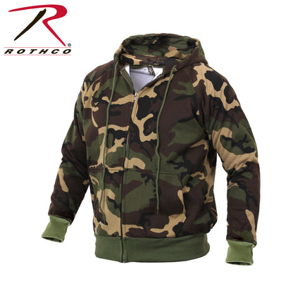 Rothco Thermal Lined Full-Zip Hoodie Woodland Camo Size 2XL