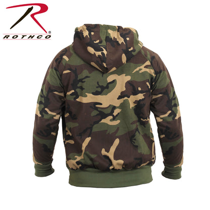 Rothco Thermal Lined Full-Zip Hoodie in Woodland Camo Size Small