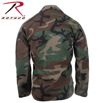Rothco Rip-Stop BDU Shirt in Woodland Camo, Size Large