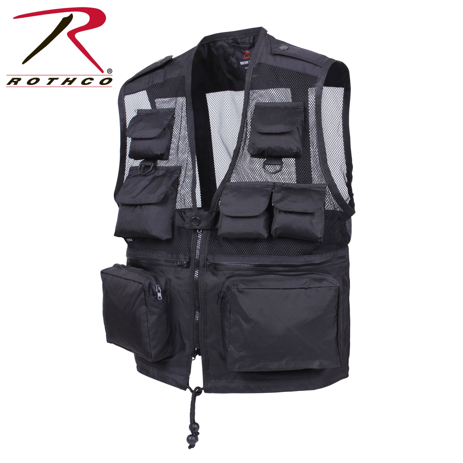 Rothco Tactical Recon Vest Size XL - Water-Resistant Nylon, Multiple Pockets, Breathable Mesh