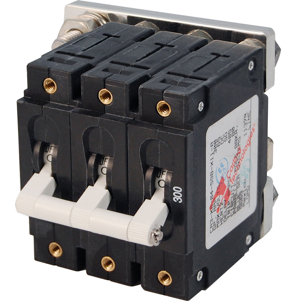 Blue Sea Systems C-Series Triple Pole Toggle DC Circuit Breaker Part #7271, 300A, White
