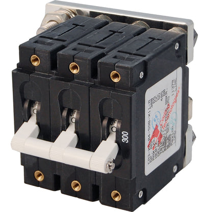 Blue Sea Systems C-Series Triple Pole Toggle DC Circuit Breaker Part #7271, 300A, White