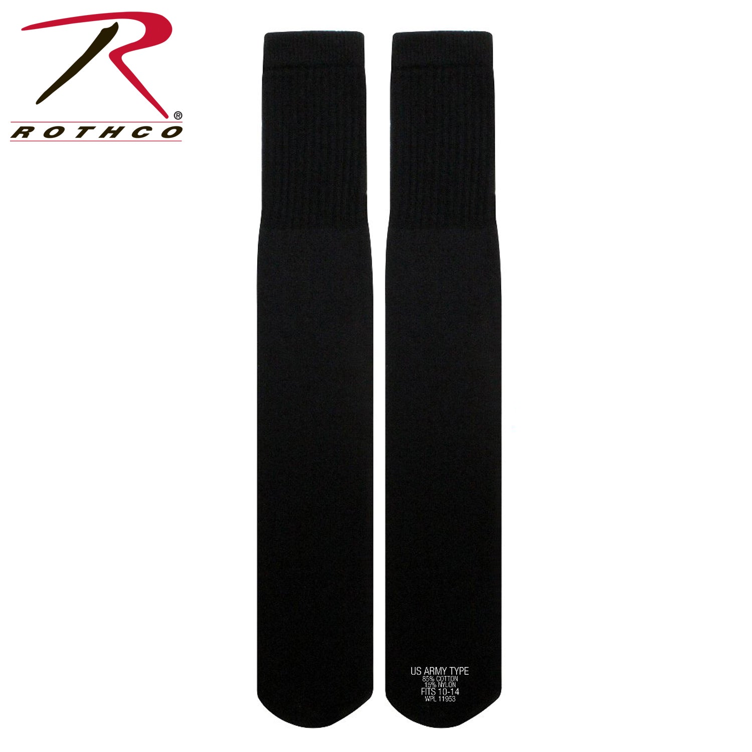 Rothco G.I. Style Tube Socks Black - 18.5 Inch Over-the-Calf Support Socks