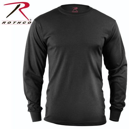 Rothco Long Sleeve Solid T-Shirt in Black, Size Large - Durable Cotton/Polyester Blend