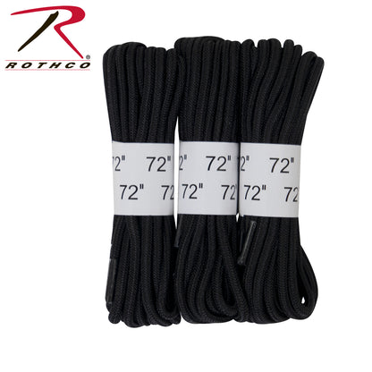 Rothco 72-inch Black Boot Laces - 3 Pack for Tactical and Law Enforcement Footwear